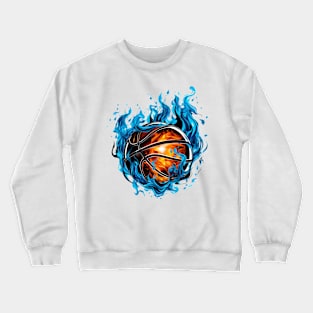 Abstract Burning Basketball Ball Crewneck Sweatshirt